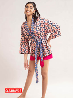 Twenty Dresses by Nykaa Fashion - Multi-Color Printed Shawl Lapel Jackets