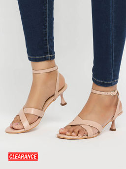 Twenty Dresses by Nykaa Fashion - Beige Round Toe Criss Cross Stiletto Heels