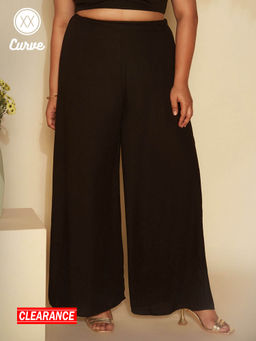 Twenty Dresses by Nykaa Fashion - Curve Black High Waist Solid Pants