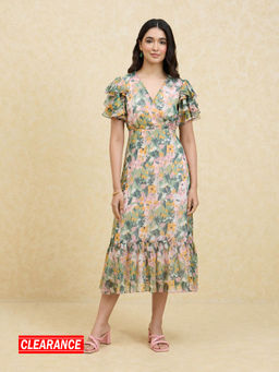 Twenty Dresses by Nykaa Fashion - Multicolor Floral Printed Midi Dress