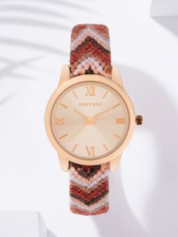 Joker and Witch - Joker & Witch Boho Breeze Rose Gold Watch Featuring a Mauve Macrame Strap - AMWW830 (M)