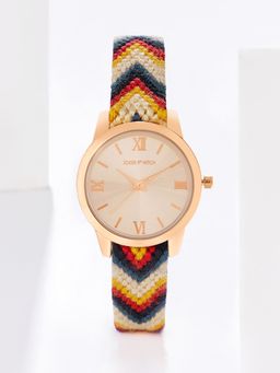 Joker and Witch - Joker & Witch Boho Breeze Rose Gold Watch Featuring A Tribal Tone Macrame Strap - AMWW832 (M)