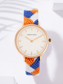 Joker and Witch - Joker & Witch Serenity Loom Rose Gold Watch Featuring An Multi-Color Macrame Strap - AMWW837 (M)