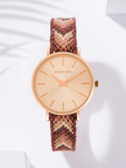 Joker and Witch - Joker & Witch Tierra Rose Gold Watch Featuring A Macrame Strap With Shades Of Brown - AMWW838 (M)