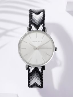Joker and Witch - Joker & Witch Tierra Silver Watch Featuring A Macrame Strap With Shades Of Grey - AMWW839 (M)