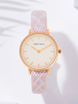 Joker and Witch - Joker & Witch Loomed Aura Rose Gold Watch Featuring A Light Pink Macrame Strap - AMWW841 (M)