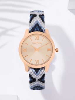 Joker and Witch - Joker & Witch Cora Loop Rose Gold Watch Featuring A Blue Macrame Strap - AMWW844 (M)