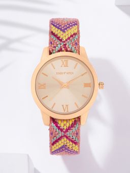 Joker and Witch - Joker & Witch Zen Loom Rose Gold Watch Featuring A Macrame Strap With Shades - AMWW847 (M)