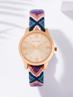 Joker and Witch - Joker & Witch Tide & Twine Rose Gold Watch Featuring A Pink & Green Macrame Strap - AMWW850 (M)