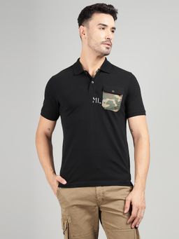 Royal Enfield - Sun Fade Mlg Polo Black T-Shirt