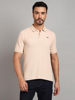 Royal Enfield - Textured Relax Fit Polo T-Shirt Beige