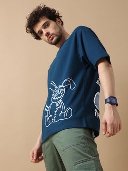VUDU - Voodoo Doll Navy Blue Oversized T-Shirt