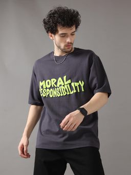 VUDU - Moral Responsibility Black Oversized T-Shirt