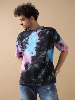 VUDU - Urban Aurora Tie-Dye Oversized T-Shirt Black