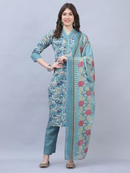 Rajnandini - Women's Cotton Blend Floral Printed Kurta with Pant & Dupatta (Set of 3)