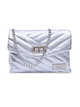 Hamster London - Women Bea Silver Crossbody Bag with Detachable Chain (M)
