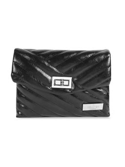 Hamster London - Women Bea Black Crossbody Bag with Detachable Chain (M)