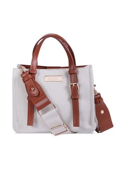 Hamster London - Women Staycation White and Brown Handbag (M)