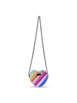 Hamster London - Women Rainbow Love Multi-Color Crossbody Bag with Detachable Chain (M)