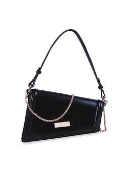 Hamster London - Women Freefall Black Shoulder Bag with Detachable Chain (M)