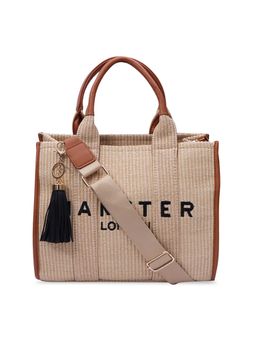 Hamster London - Women Coastline Beige and Brown Handbag with Detachable Strap (M)