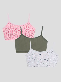 Sillysally - Girls Double Layer Multi-Color Bralettes (Pack of 3)