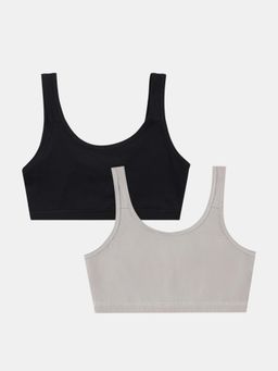 Sillysally - Girls Double Layer Multi-Color Sports Bras (Pack of 2)