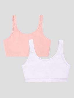 Sillysally - Girls Double Layer Multi-Color Sports Bras (Pack of 2)