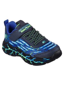 SKECHERS - Boys Thermo-Quake Navy Lime Casual Sneakers