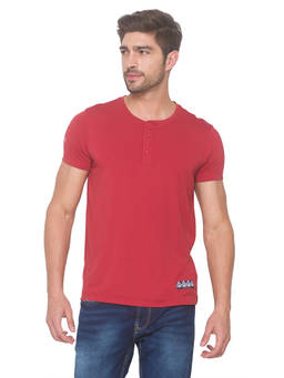 Spykar - Men Red Slim Fit T-shirt