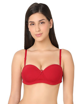 Juliet - Women Cotton Padded Wirefree T-Shirt Bra 1230 Maroon