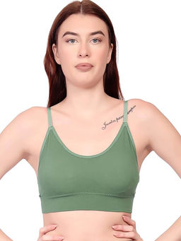 BRACHY - Womens Lightly Padded Spandex Bralette Comfortable Fit Green