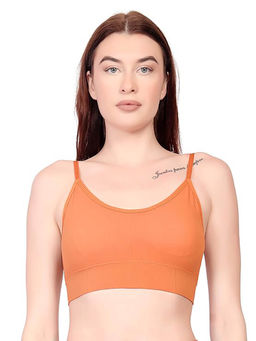 BRACHY - Womens Lightly Padded Spandex Bralette Comfortable Fit Brown