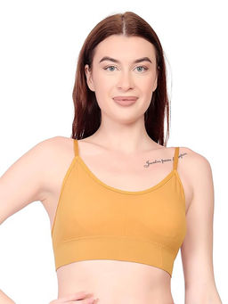 BRACHY - Womens Lightly Padded Spandex Bralette Comfortable Fit Mustard