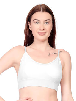 BRACHY - Womens Lightly Padded Spandex Bralette Comfortable Fit White
