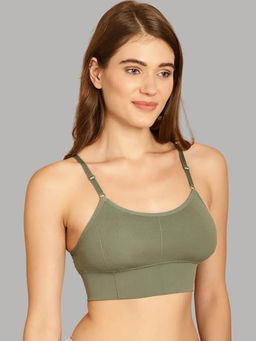 BRACHY - Women Full Coverage Lightly Padded Beginners Bralette Bra Green