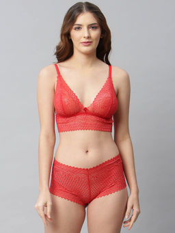 Cukoo - Lacy Red Bra and Panty (Set of 2)