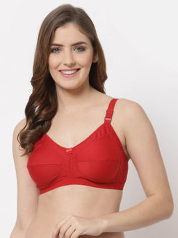 Cukoo - Pure Cotton Non Padded Everyday Bra Red