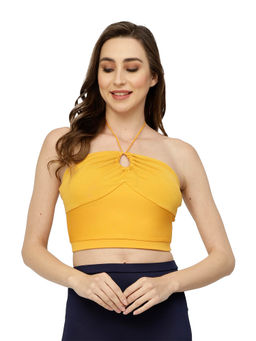 Cukoo - Padded Yellow Halter Neck Swim Top