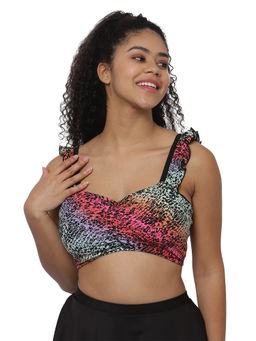 Cukoo - Padded Printed Criss Cross Swim Top