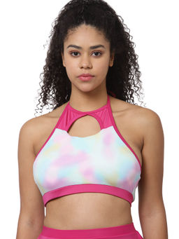 Cukoo - Padded Pink Halter Neck Swim Top