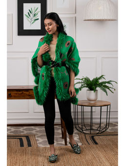 Rhe-Ana - Green Fur Shawl