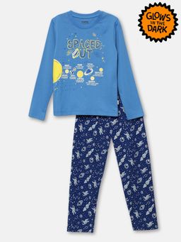 mackly - Boys Multi-Color Graphic Printed T-Shirt with Pyjama (Set of 2)