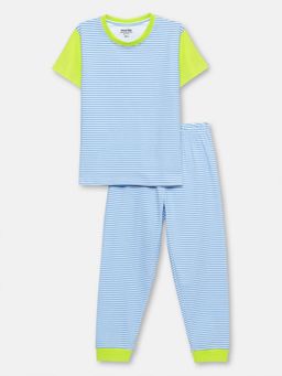 mackly - Boys Multi-Color Stripes T-Shirt with Pyjama (Set of 2)