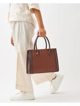Chumbak - Mocha Weave Handbag with Detachable Strap