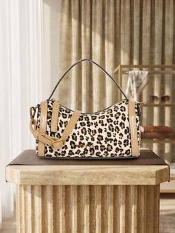 ESBEDA - Beige Wildside Curved Shoulder Bag with Detachable Strap