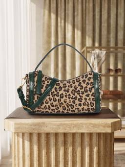 ESBEDA - Green Wildside Curved Shoulder Bag with Detachable Strap