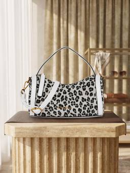 ESBEDA - White Wildside Curved Shoulder Bag with Detachable Strap
