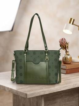 ESBEDA - Green Pocket Shoulder Bag with Detachable Strap