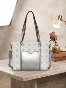 ESBEDA - Silver Pocket Shoulder Bag with Detachable Strap